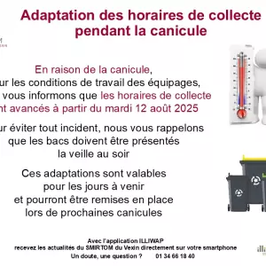 SMIRTOM - COLLECTE DURANT LA CANICULE