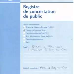 P.L.U. - Registre de concertation du public