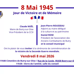 Invitation Comm&eacute;moration 8 mai 2026
